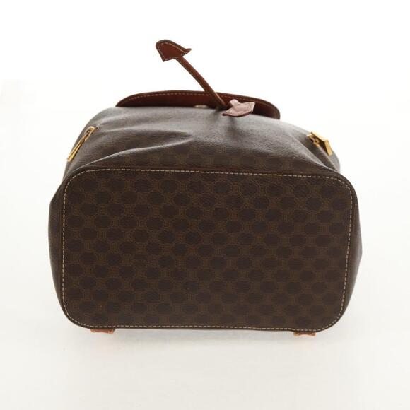 CELINE Macadam Canvas Backpack PVC Leather Brown Gold Auth 156449 main image 9